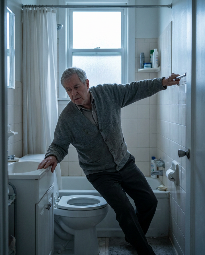 Pushing Off The Sink Or The Towel Bar